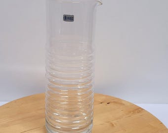 Schott Zwiesel Circolo Pitcher Decanter Germany Ribbed Clear Glass 10 1/4''