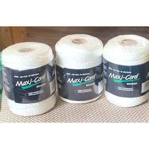 Maxi-Cord 3 Braided Polypropylene W01 White 6mm 100 Yards 91 Meters Craft Cord