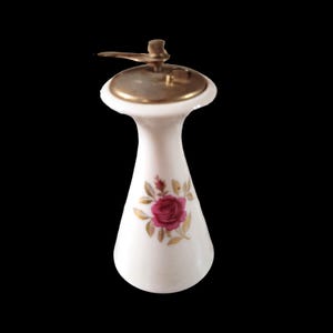 Lenox Rhodora Pepper Mill 5&#39;&#39; Pink Rose Gold Leaf Fine China Vintage