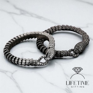 Snake Bracelet | Vintage Gothic Jewellery | Serpent Ouroboros Bracelet | Gift for Him | Stainless Steel Bracelet | Viking Bracelet