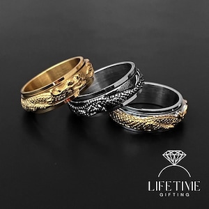 Dragon Spinner Ring | Spinner ring for Anxiety Relief | Dragon Ring for Men | Ring for Women | Spinning Ring for Stress | Handmade Rings