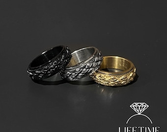 Sukana Spinning Ring | Spinner Anxiety Ring | Unique Anime Jewellery Gifts | Fidget Spinner Ring | Rotating Anxiety Relief Ring | Anime Gift