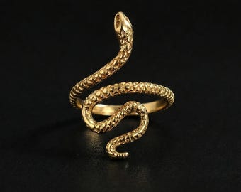 Anillo de serpiente / Anillo de serpiente de plata / Anillo de serpiente en espiral / Joyería de acero inoxidable / Anillo de serpiente / Regalo para ella / Anillo de serpiente de oro / Regalo para él
