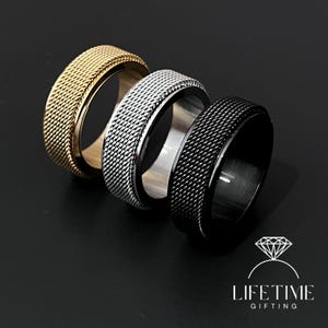 Braided Rotating Ring | Anxiety Relief Ring | Gift for Him | Fidget Spin Ring | Stainless Steel Jewelry | Handmade Worry Ring | Gift for her
