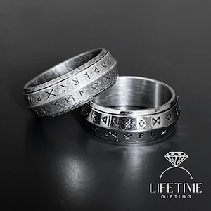 Viking Spinner Ring | Norse Jewelry | Runic Viking Ring | Nordic Stainless Steel Ring | Rotating Celtic Fidget Ring | Ring Gift For Men