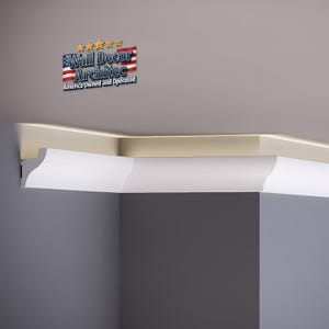 LED Duct Crown Molding – 240x4.8 cm (94.4'' x 1.9'') White Decorative Cornice Trim, Ceiling Moulding for Home Decor (No Light)