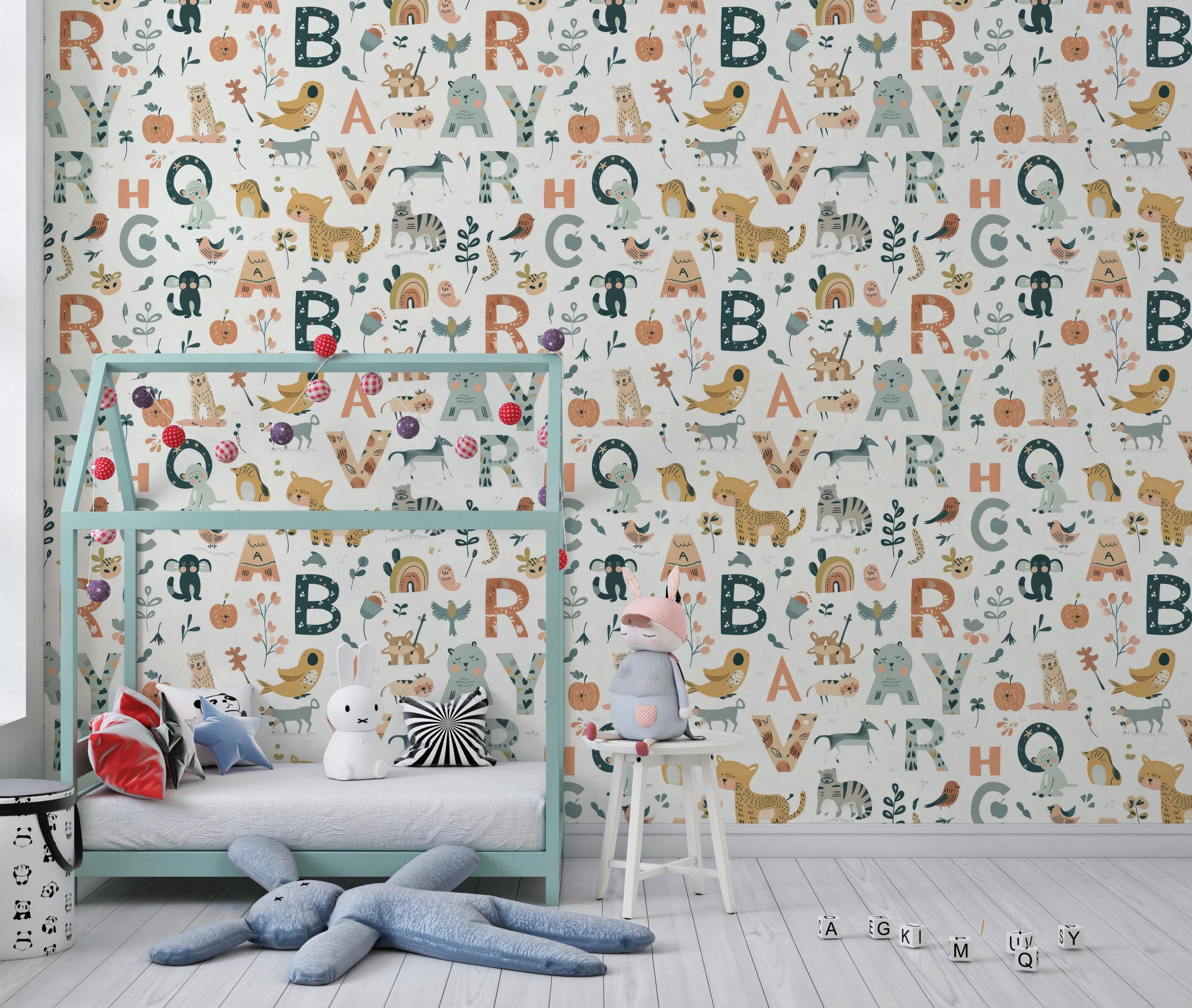 Alphabet Animals Peel and Stick Wallpaper Mural – Removable Self ...