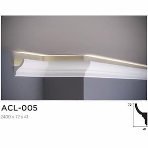 Crown Molding with LED Duct 240x7.2 cm (94.4'' x 2.8'') White Cornice Trim, Decorative Ceiling Moulding for Lowes & Home Decor