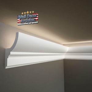 Crown Molding with LED Duct  White Cornice Trim, Decorative Ceiling Moulding for Lowes & Home Decor, Each Pieces 240x7.2 cm (94.4'' x 2.8'')