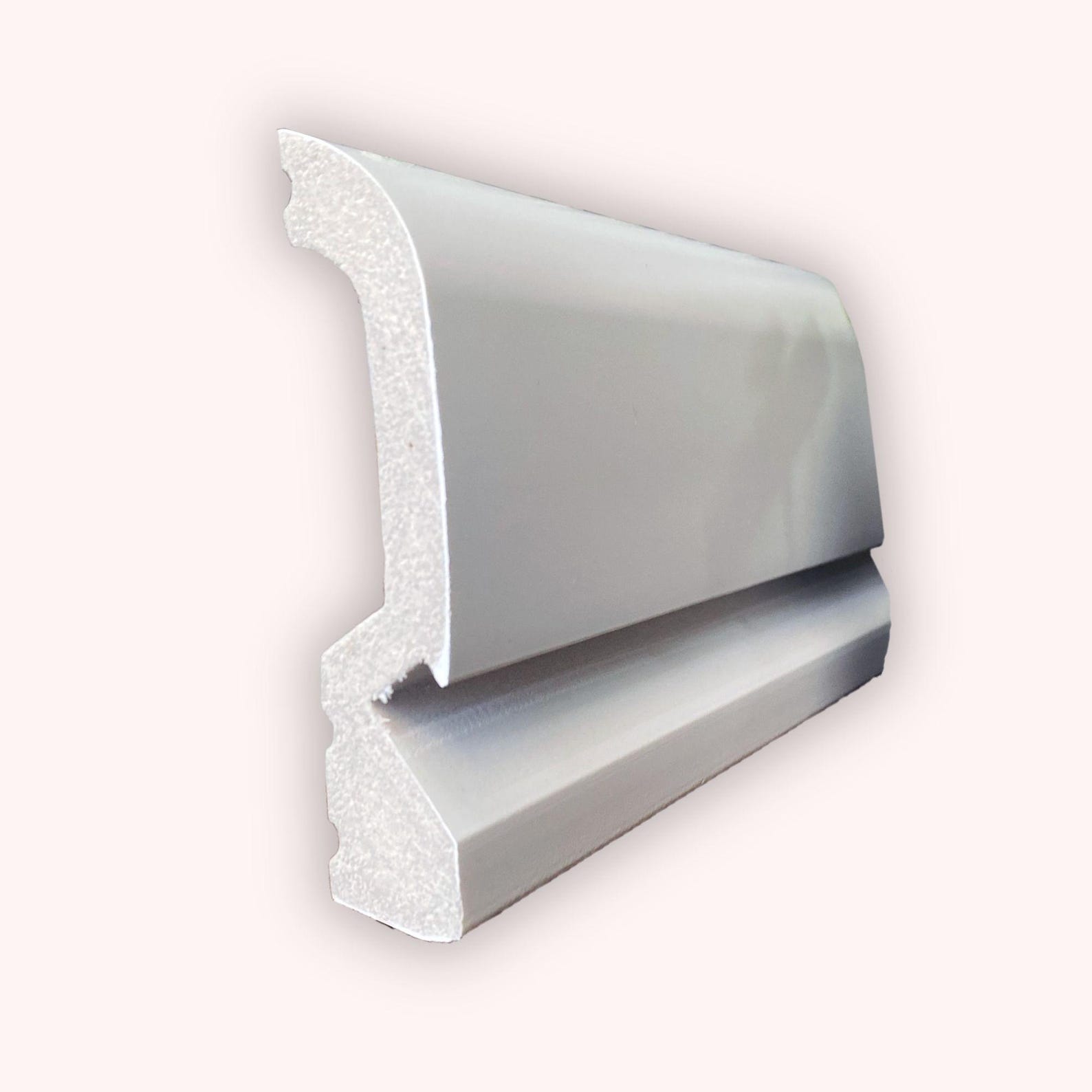 Baseboard Channels Baseboard Molding With LED Channel – 240x10 Cm (94.4'' X 3.9'') White ...