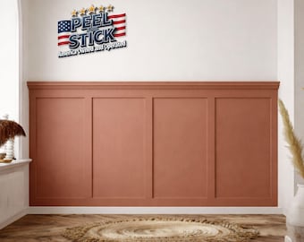 Wainscoting Panels Wall Molding Kit, Peel and Stick Board and Batten, Pre-Cut Frame Molding, Decorative Accent Wall Panels