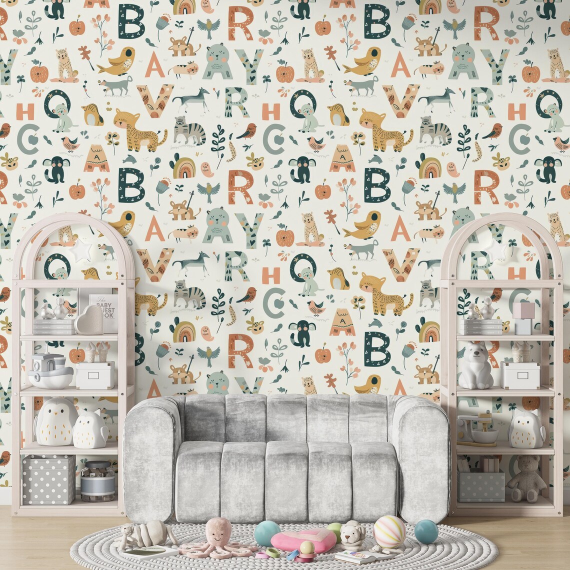Alphabet Animals Peel and Stick Wallpaper Mural – Removable Self ...