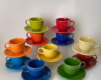 Fiesta Cup and Saucer Sets (Various Colors) - Your Choice