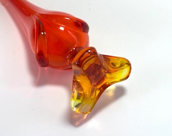 Viking Amberina Glass 3-Toe Swung Vase