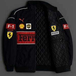 Veste de course F1 vintage pour adulte, veste de course rembourrée en coton brodée et sublimée + livraison gratuite