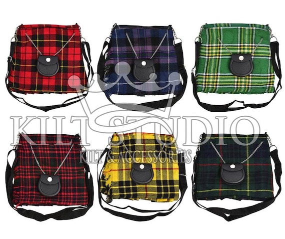 Scottish Handmade Ladies Shoulder Bag Women Casual Tartan Hand Bag Size 10" x 9" Available in 50 + Tartans Made to Order Tartan Bag