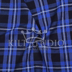 Ramsey Blue Tartan Fabric - 13Oz To 16Oz Acrylic Scottish Tartan - Machine Washable - Running Yards - 54 Inches Width - Upholstery Fabric
