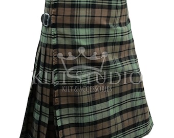 Scottish Traditional Black Watch Weathered Tartan 8 yard kilt For Men's - Premium Handmade - Made to Order Kilt