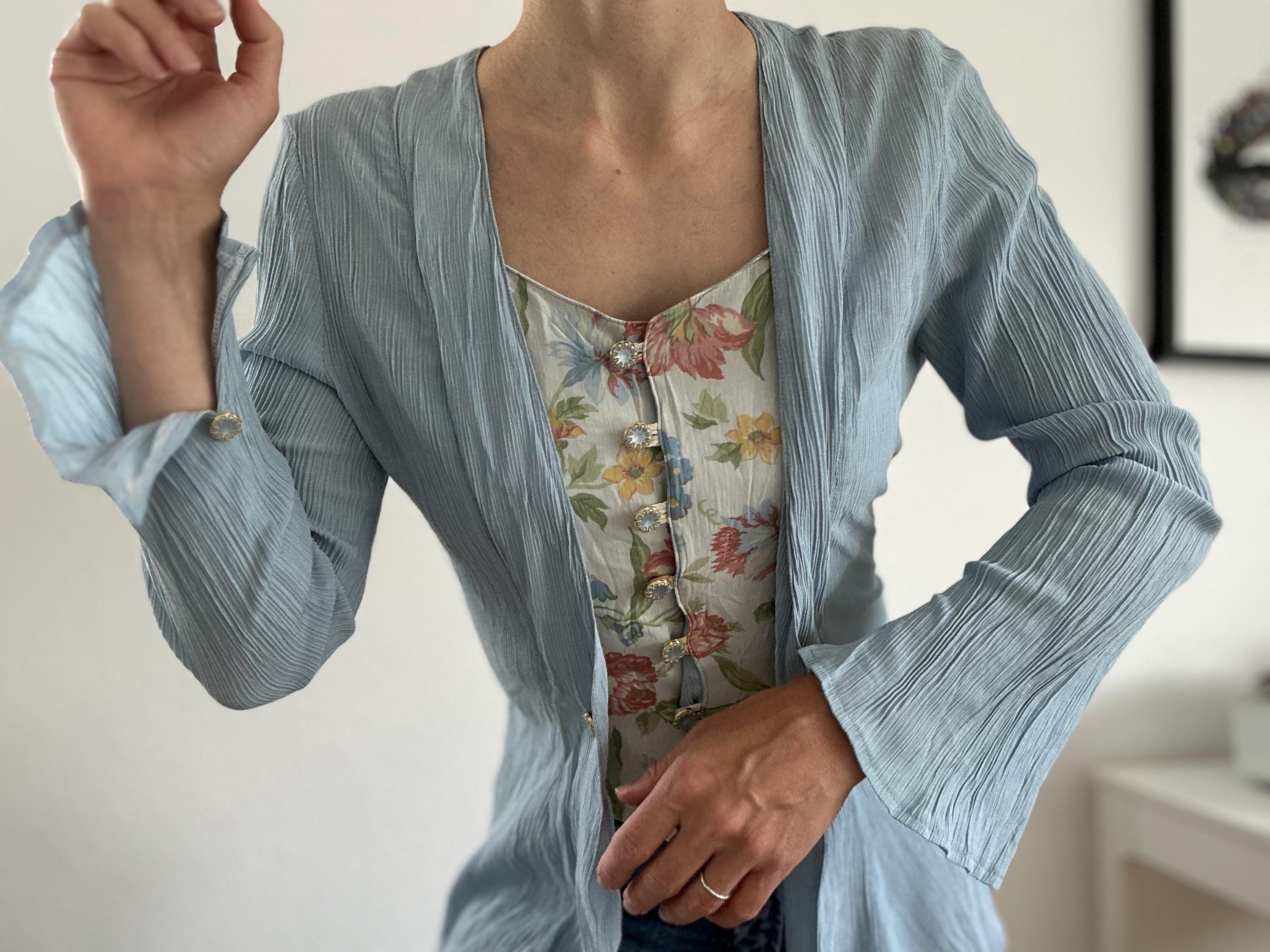 シャツ/ブラウス(長袖/七分) france vintage blouse cardigan. Vtg Rare 1970's Lothars Paris Made in France Summer Cape