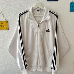 Adidas Track Jacket Men Adidas Jacket White Adidas Men Large Adidas Jacket Men 90s Three Stripes Windbreaker men Retro Adidas Men’s Clothing