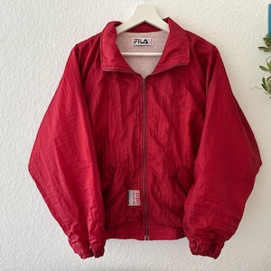 Vintage 90s Fila Windbreaker Jacket Small Burgundy Made in Italy 90s Retro Schell Jacket Old School Jacket Men Jacket Retro Nylon Jacket