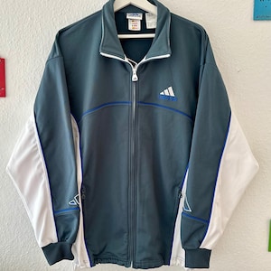 Vintage Adidas Jacket Men Large Adidas Track Jacket 90s Three Stripes Rare 90s Track Jacket men Retro windbreaker Adidas Big Logo Jacket