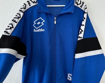 Vintage Lotto Track Jacket Size 2XL Blue 90s Sport Style Casual