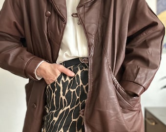 Giacca vintage marrone da donna, piccola, anni '80, giacca da donna retrò chic, realizzata in Finlandia, abbigliamento vintage da donna