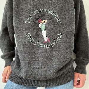 Vintage Golf Sweater: Embroidered Knit Pullover - Pietro Albanes, Made in Italy