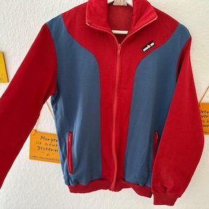 70s Track Jacket Women Small Red and Blue 70s Sports Jacket Small Rare Sportwear Vintage Clothes 60s 70s Women Jogging Jacket Sport Jacket