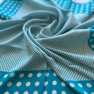 Vintage Silk Polka Dot Scarf Women Sky Blue and White Made in West Germany Silk Scarf 26 x 26 inches Square Gift for Her
