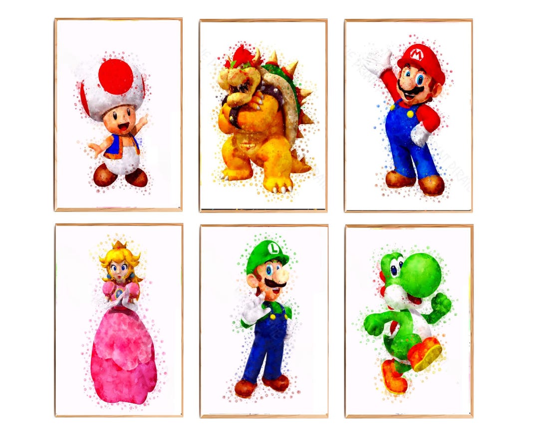 Mario Print Poster Mario Printable Wall Art Super Mario Luigi Nursery ...