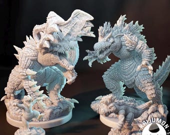Kaijumon – Totodile, Croconaw, Feraligatr & Mega Feraligatr | 3D Resin Printed Figures