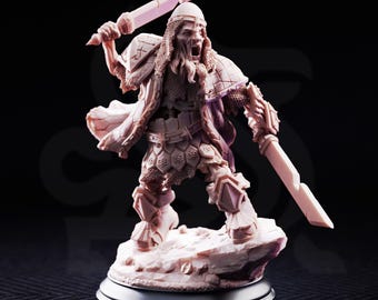Mook – Undead Dwarven Brother | Fantasy D&D Miniature | Hero, Villain or NPC, Resin Model