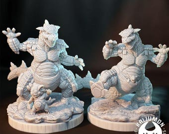 Kaijumon Kangaskhan & Mega Kangaskhan | 3D Resin Printed Figures | Unpainted Miniatures for Painting, Display, or TTRPG