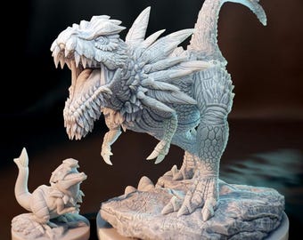 Kaijumon Tyrunt & Tyrantrum – Fossil Kings | 3D Resin Printed Figures