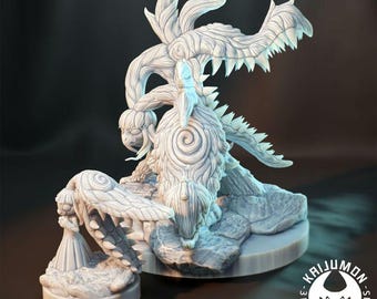 Kaijumon Mawile & Mega Mawile | Resin Miniatures | Pokémon Kaiju Fusion Collectibles