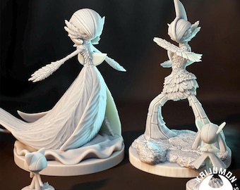 Kaijumon Ralts, Kirlia, Gardevoir, Gallade, Mega Gardevoir and Mega Gallade | Resin Miniatures | Pokémon Kaiju Fusion Collectibles