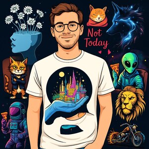 Multipack - Vintage, Retro T-shirt Design Bundle PNG-filer, Anpassade Klädstilar och Digitala DIY-projekt