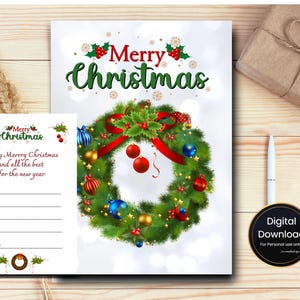 Printable Foldable Christmas Card Digital File - Instant Download Holiday Greeting