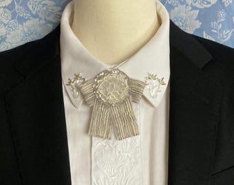 Hand Embroidered Statement Choker - One of a Kind Art Collar Necklace