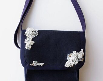 Embroidered Mini Shoulder Bag – One of a Kind Military Inspired Statement Bag | Crystal Bloom