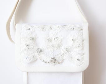 Embroidered Mini Shoulder Bag – One of a Kind Military Inspired Statement Bag | Lace Romance