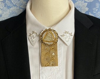 Hand Embroidered Statement Choker - One of a Kind Art Collar Necklace