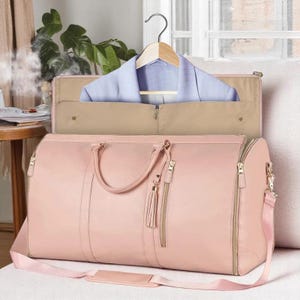 Faltbarer PU-Leder-Reisetasche für Damen - Geräumiges Handgepäck, Ideal für Geschäfts- und Wochenendausflüge,