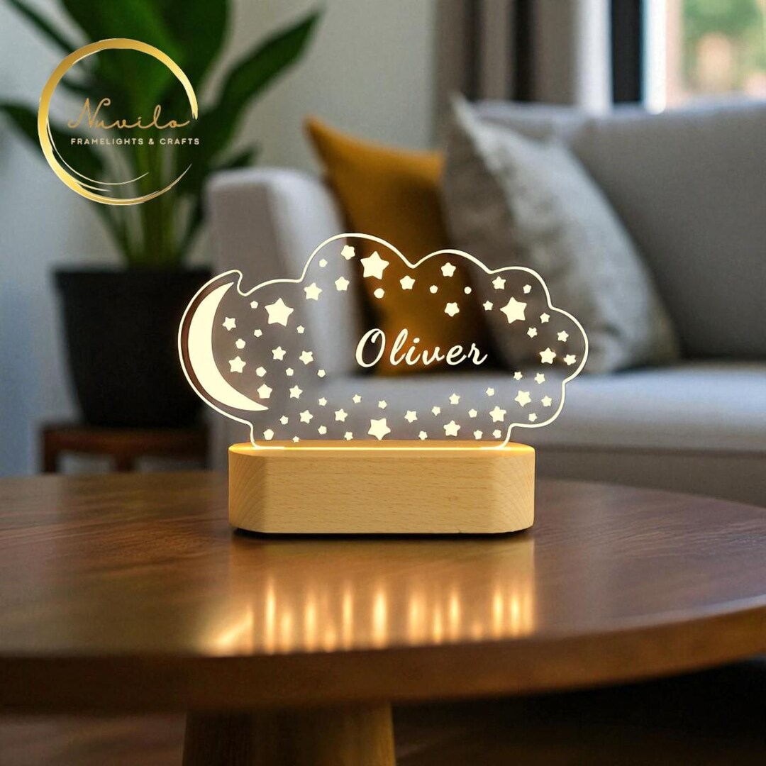 Custom Cloud Night Light – Personalized Name Lamp for Kids | Birthday ...