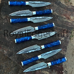 Steak knife set, Handmade Kitchen Knives, Carbon Steel Steak Knives set, Personalized Steak Knife Set, Wedding & Groomsmen Gift/Gift for men