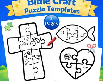 Printable Bible Craft Jigsaw Puzzles | Christian Kids Activity | Sunday School Crafts | Love Like Jesus Craft | Kids Bible Puzzles | VBS