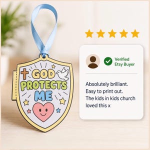 Shield of Faith Craft, Printable Bible Craft for Kids, Sunday School, Christian Kids Activity, Armor of God Coloring, Ephesians 6:16, VBS image 13