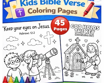 Bible Verse Coloring Pages for Kids | Sunday School Printables | Christian Kids Bible Coloring | Kids Church Coloring | Kids Scripture | VBS